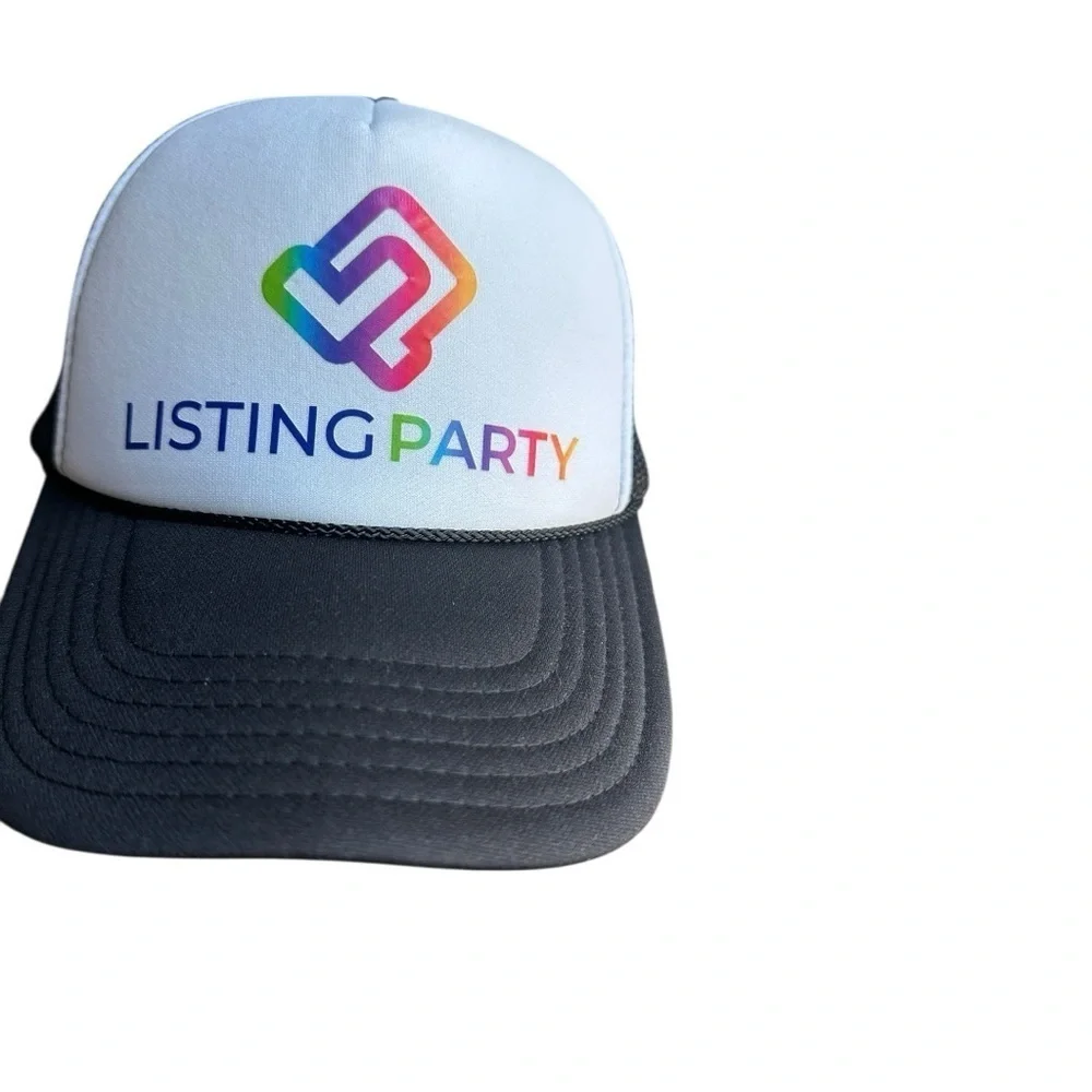List Perfectly Black & White w/ Neon Type Baseball Cap